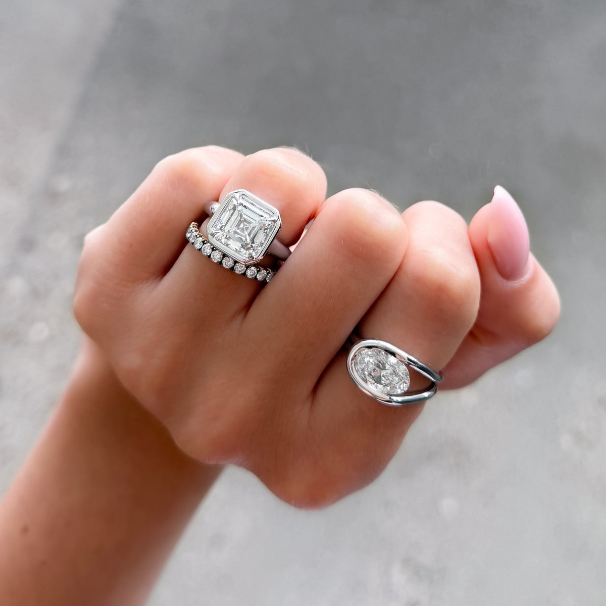 Club Ring Solitaire Engagement Ring With an Asscher Cut Diamond