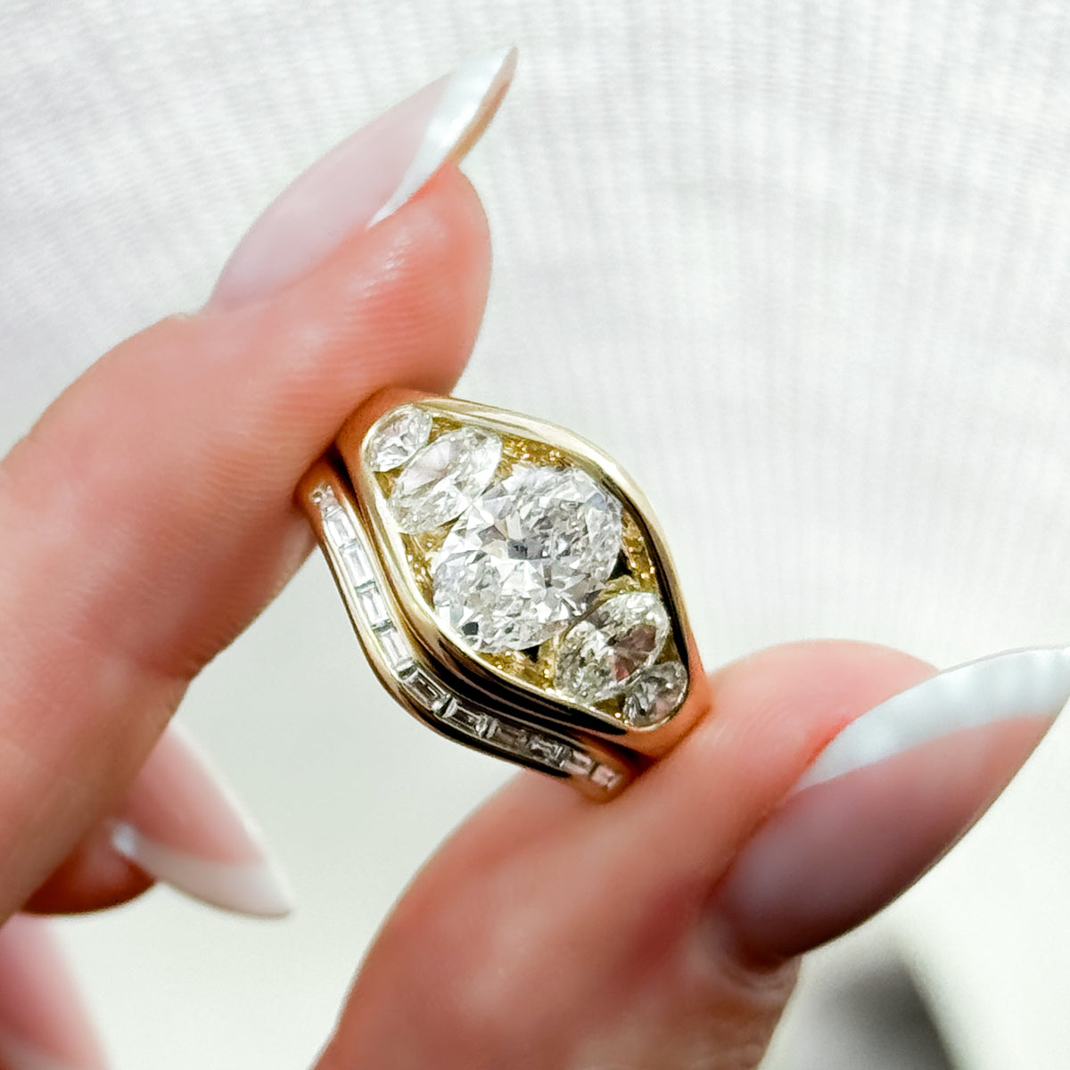 Contoured Channel Set Baguette Eternity Band