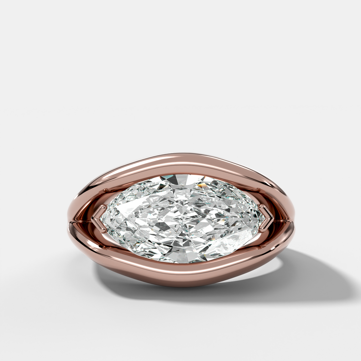 Iris Engagement Ring With East West Marquise Cut Diamond