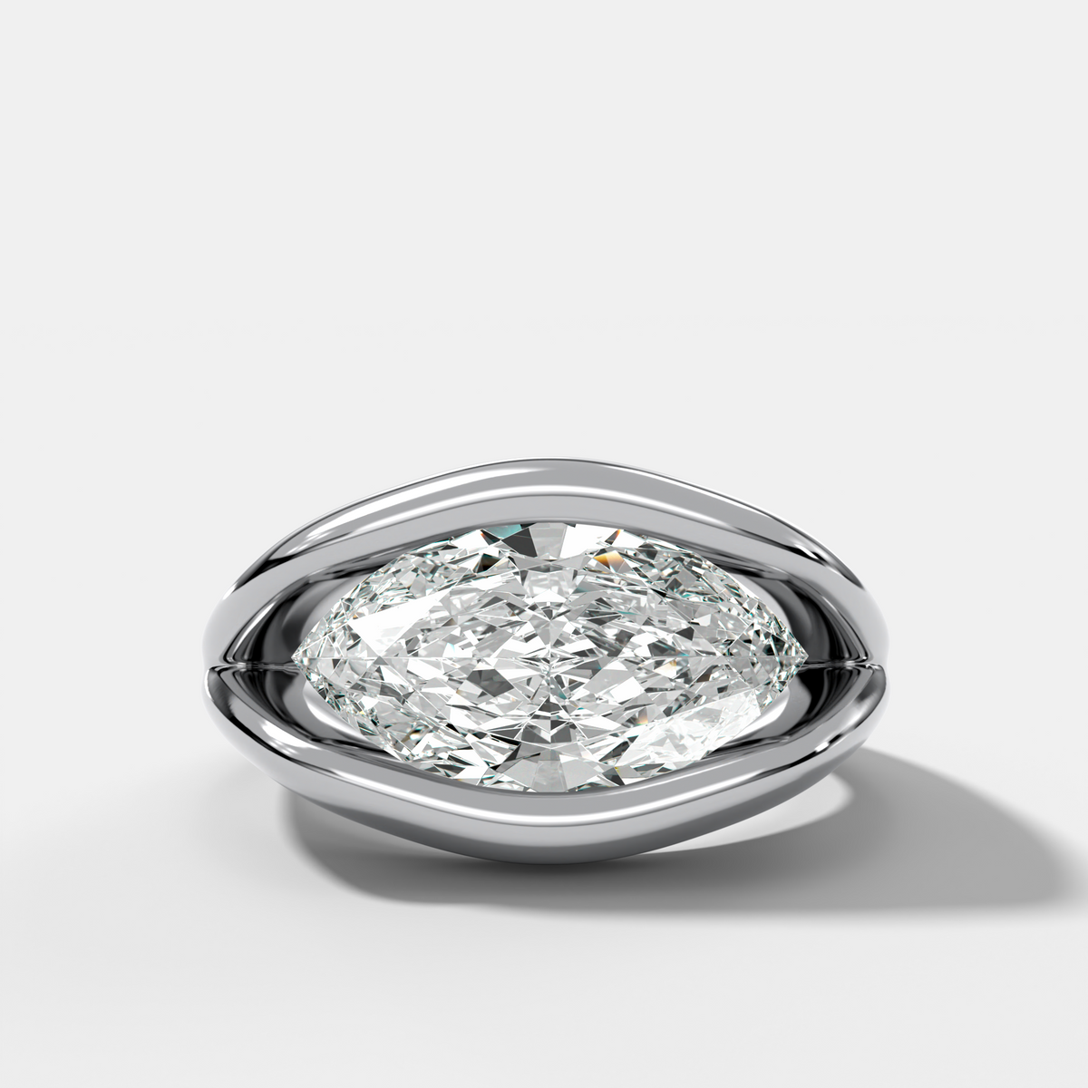 Iris Engagement Ring With East West Marquise Cut Diamond