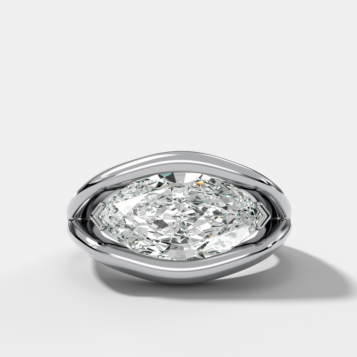 Iris Engagement Ring With East West Marquise Cut Diamond