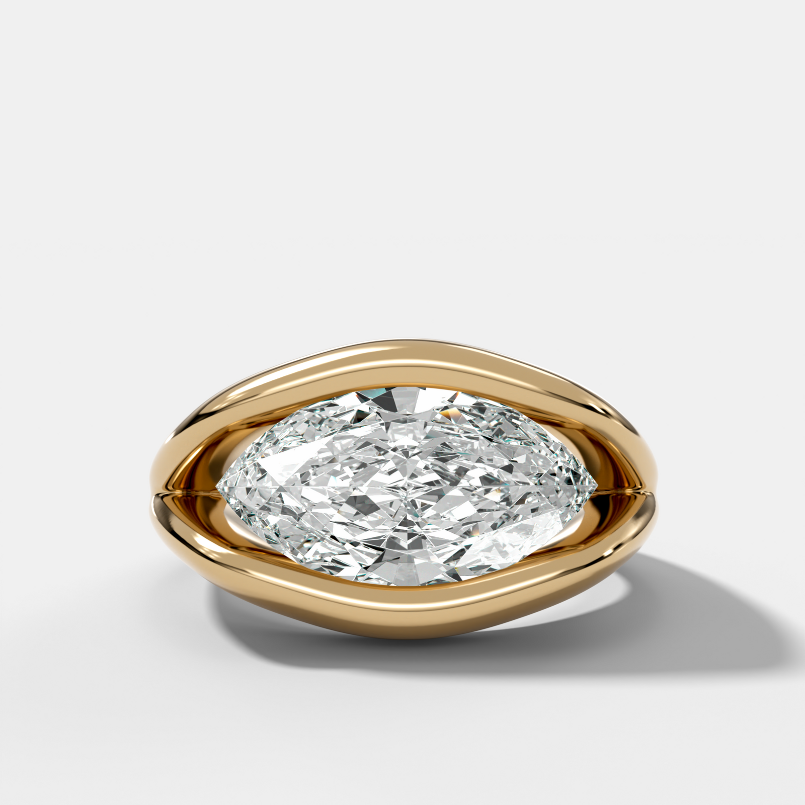 Iris Engagement Ring With East West Marquise Cut Diamond