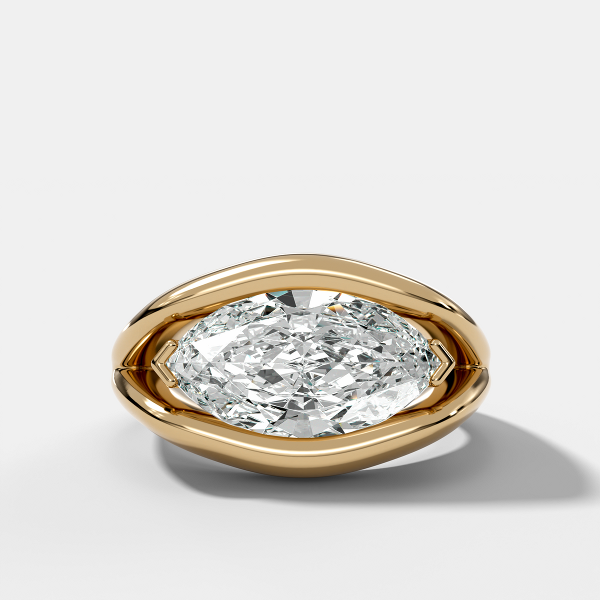 Iris Engagement Ring With East West Marquise Cut Diamond