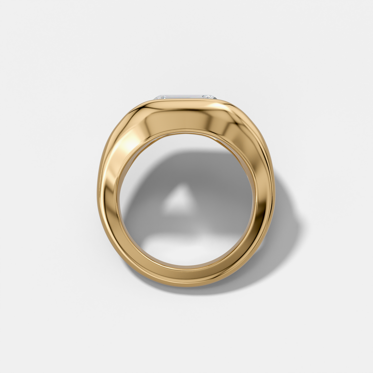 Iris Engagement Ring With East West Emerald Cut Diamond