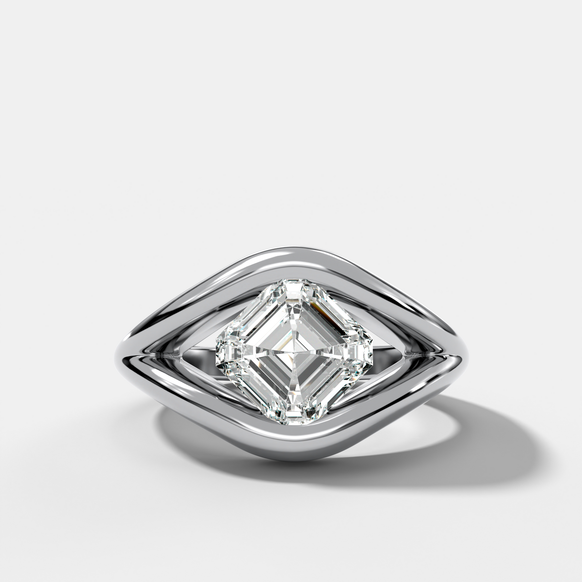 Iris Engagement Ring With an Asscher Cut Diamond