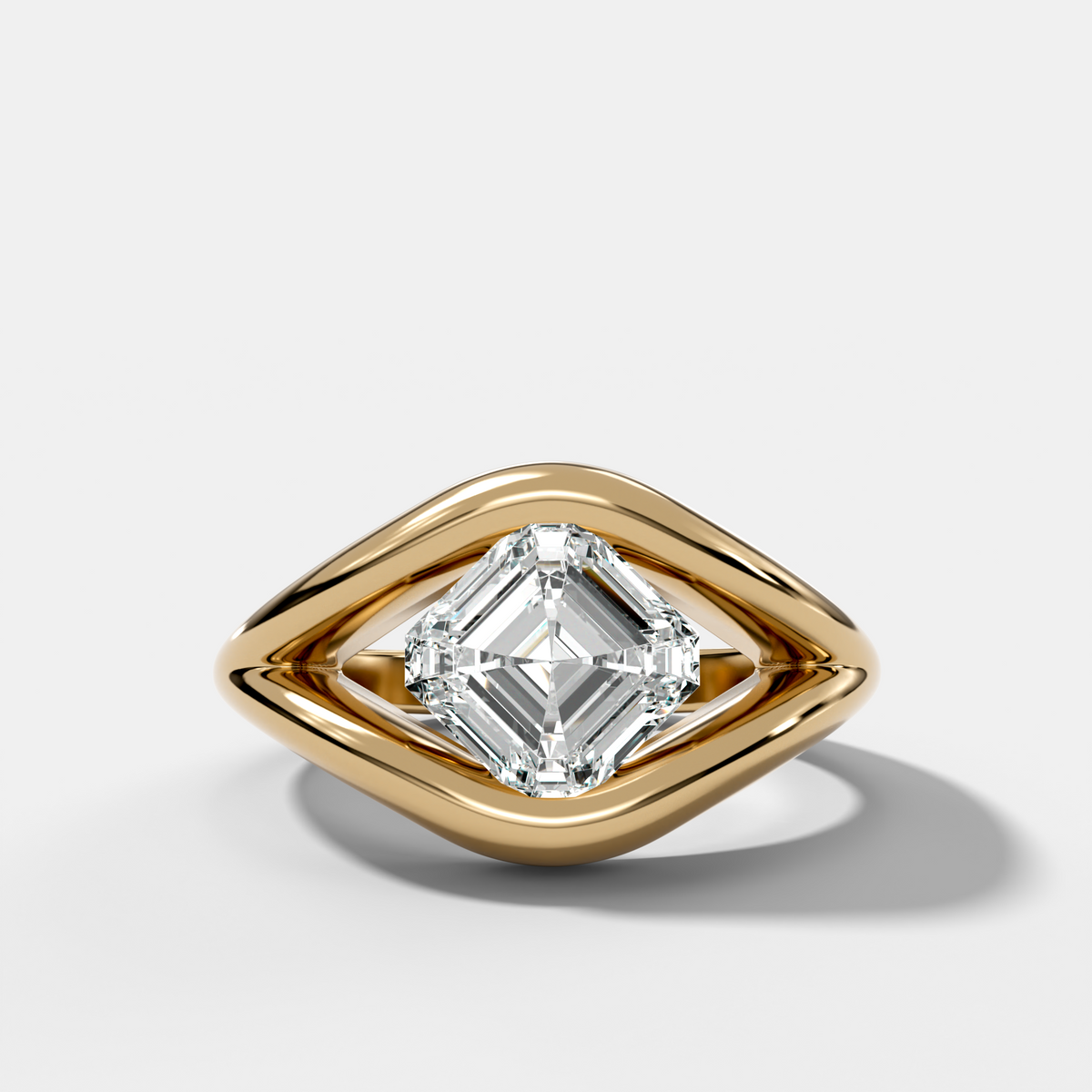 Iris Engagement Ring With an Asscher Cut Diamond