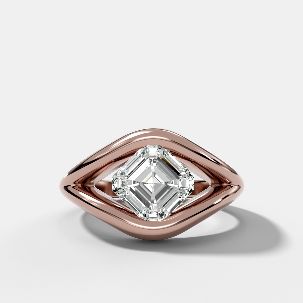 Iris Engagement Ring With an Asscher Cut Diamond