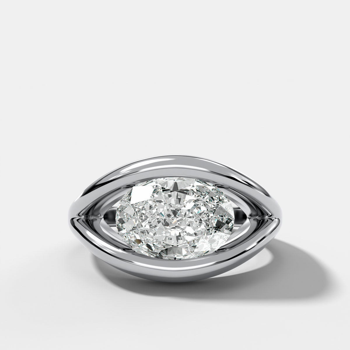 Iris Engagement Ring With an Oval Cut Diamond