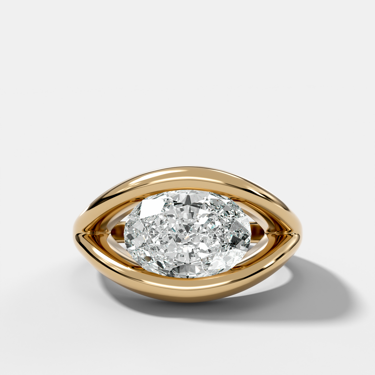Iris Engagement Ring With an Oval Cut Diamond