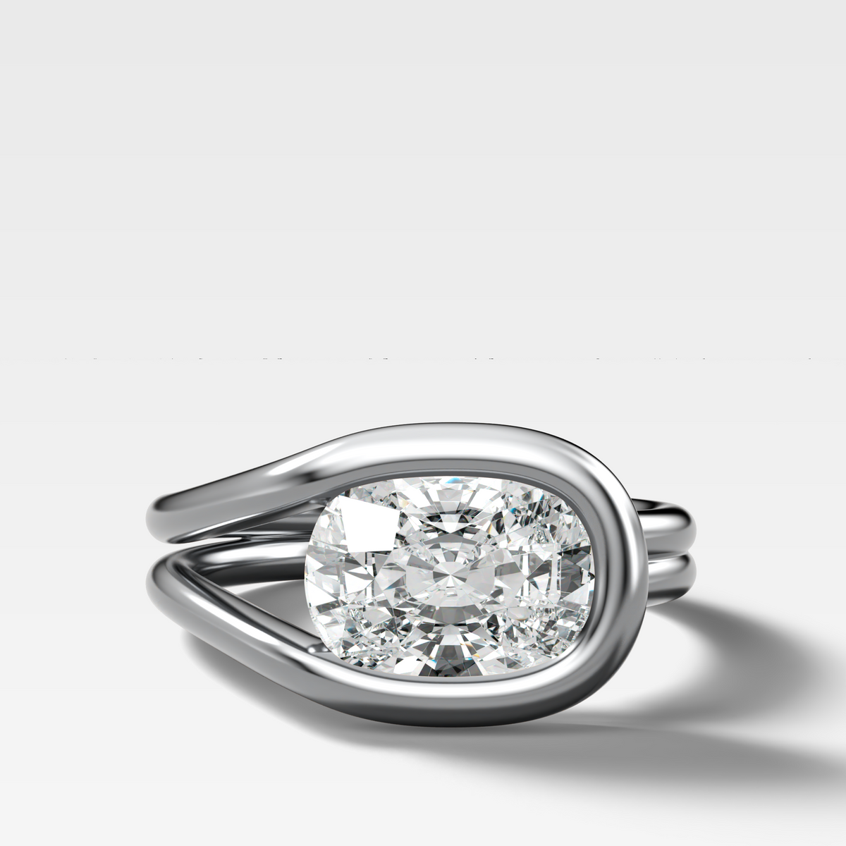 Lasso Engagement Ring with Elongated Cushion Cut Diamond