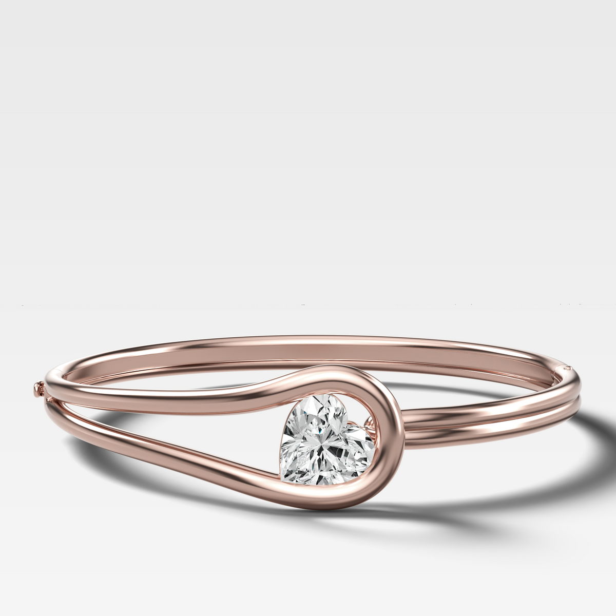 Lasso Bangle with Heart Cut Diamond