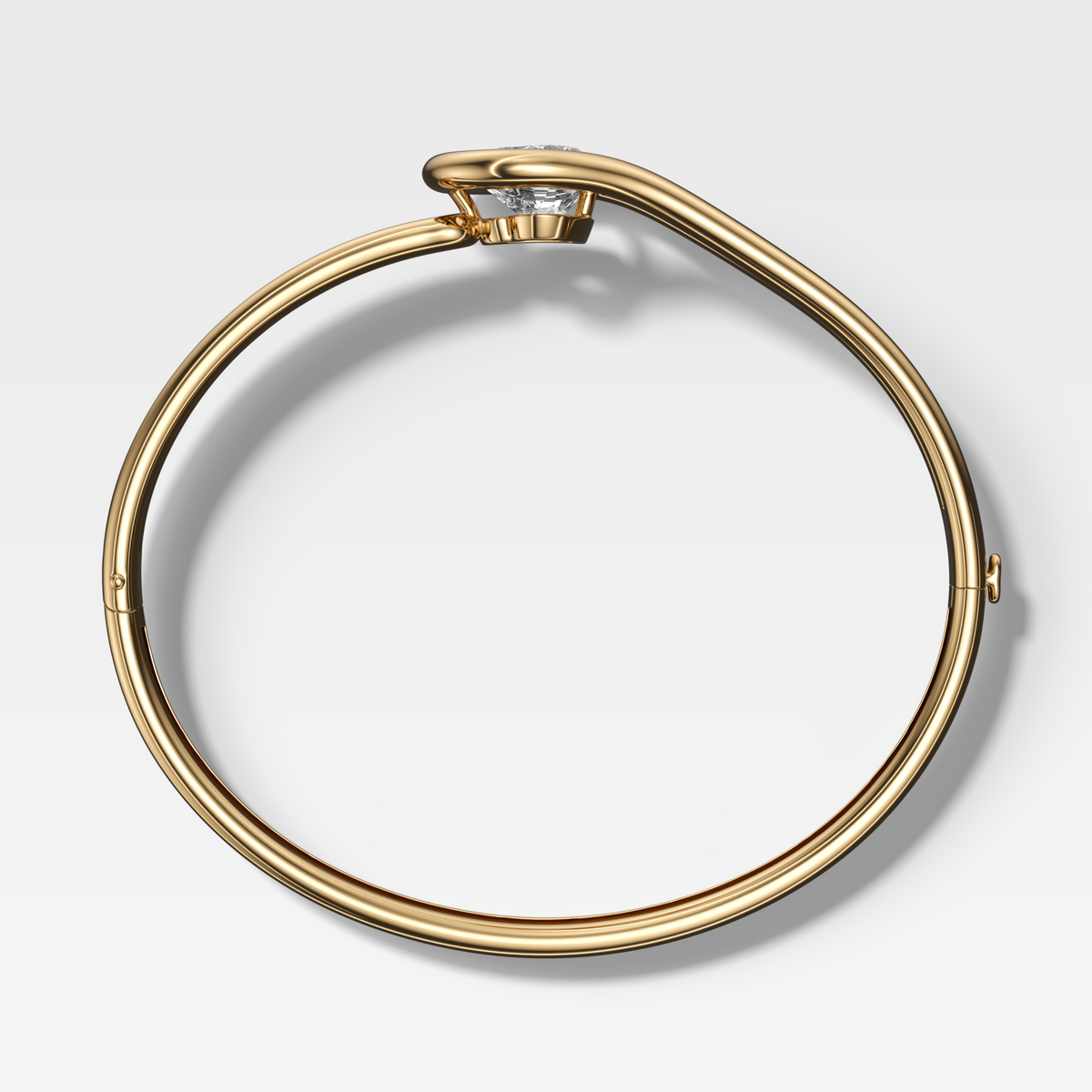 Lasso Bangle with Heart Cut Diamond