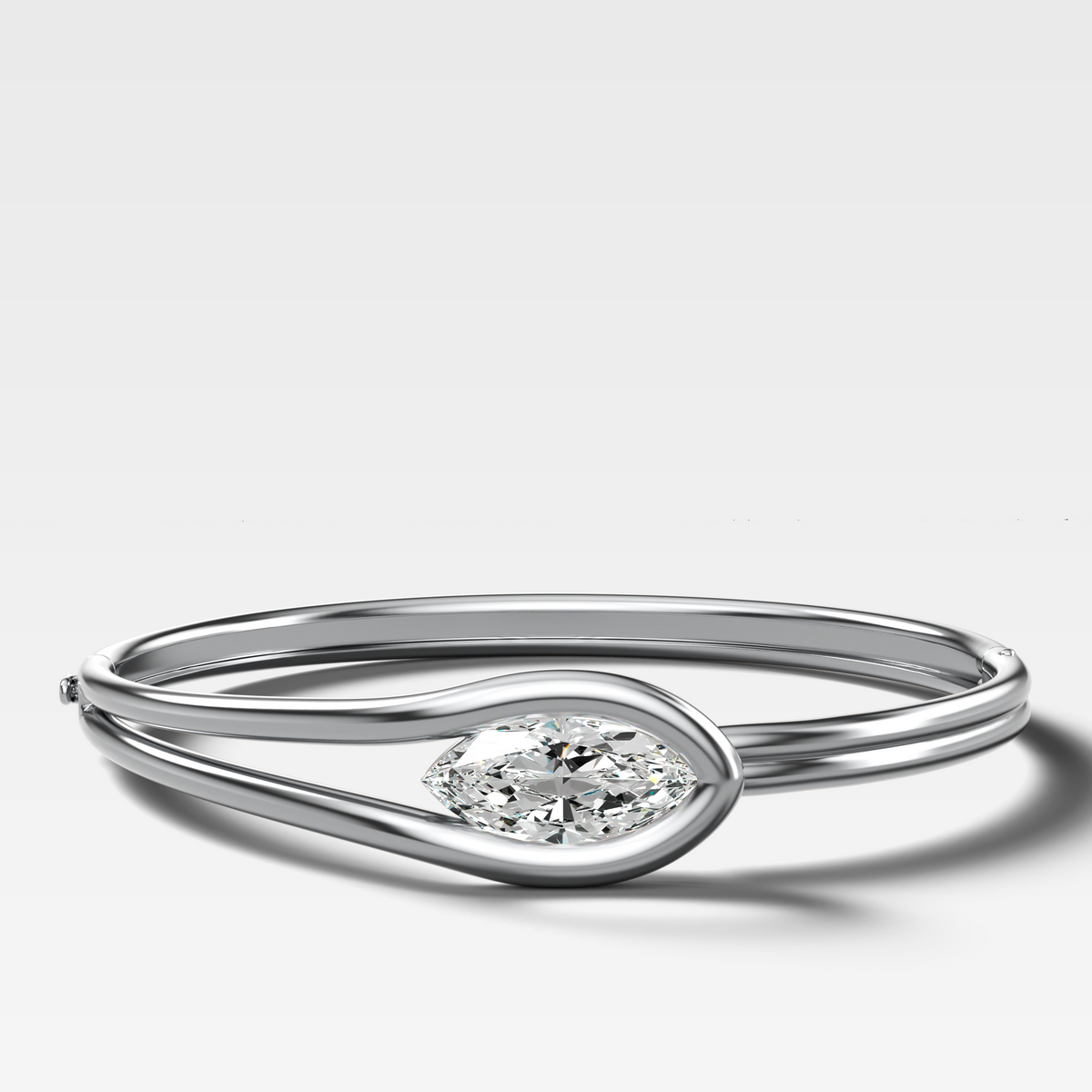 Brazalete Lazo con Diamante de Talla Redonda