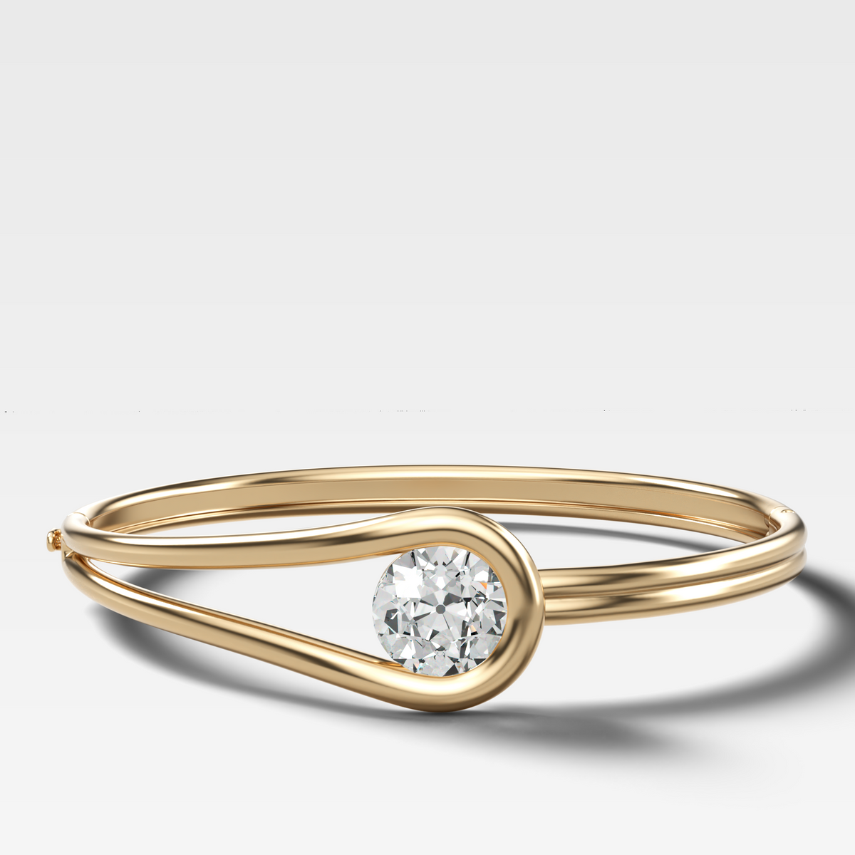Brazalete Lazo con Diamante de Talla Redonda