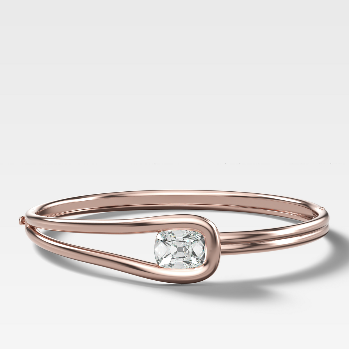 Brazalete Lazo con Diamante de Talla Redonda