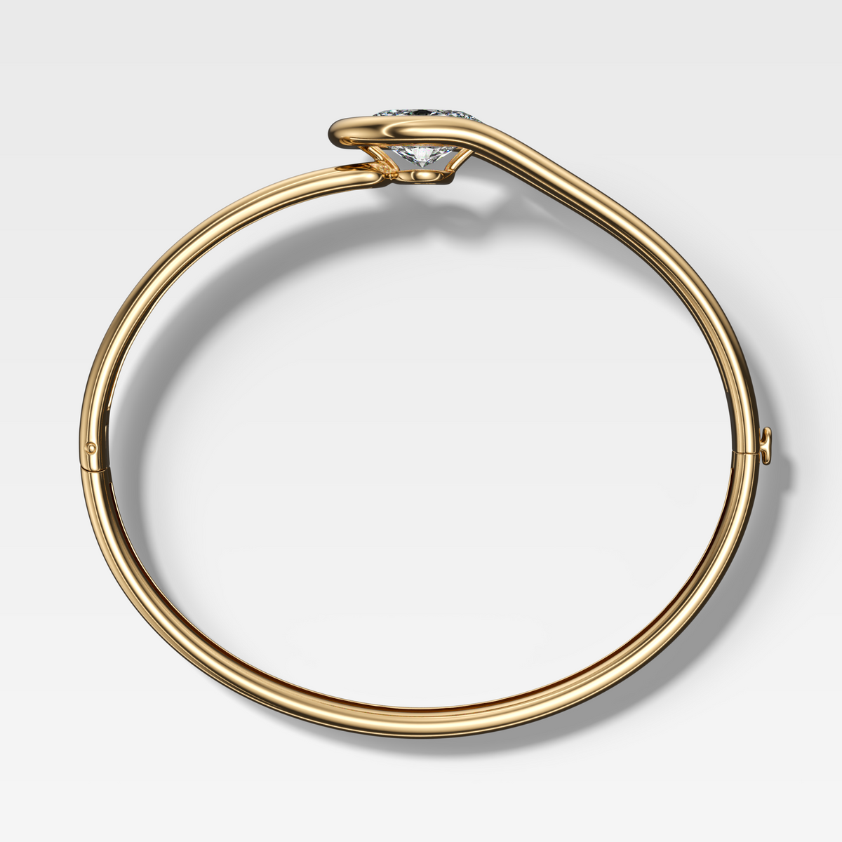 Lasso Bangle with East West Oval Cut Diamond