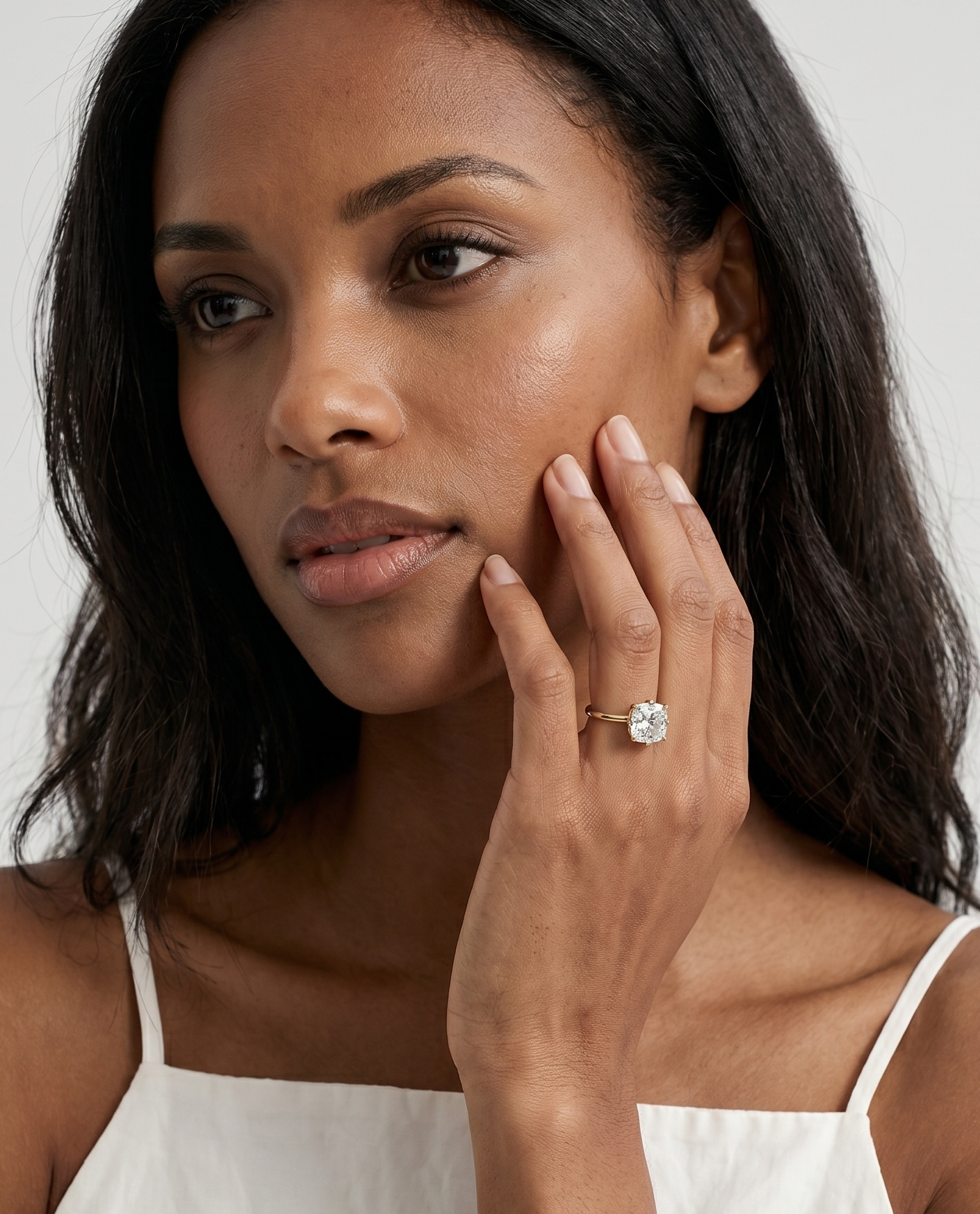 Nova Solitaire Engagement Ring With Cushion Cut Diamond - GOODSTONE