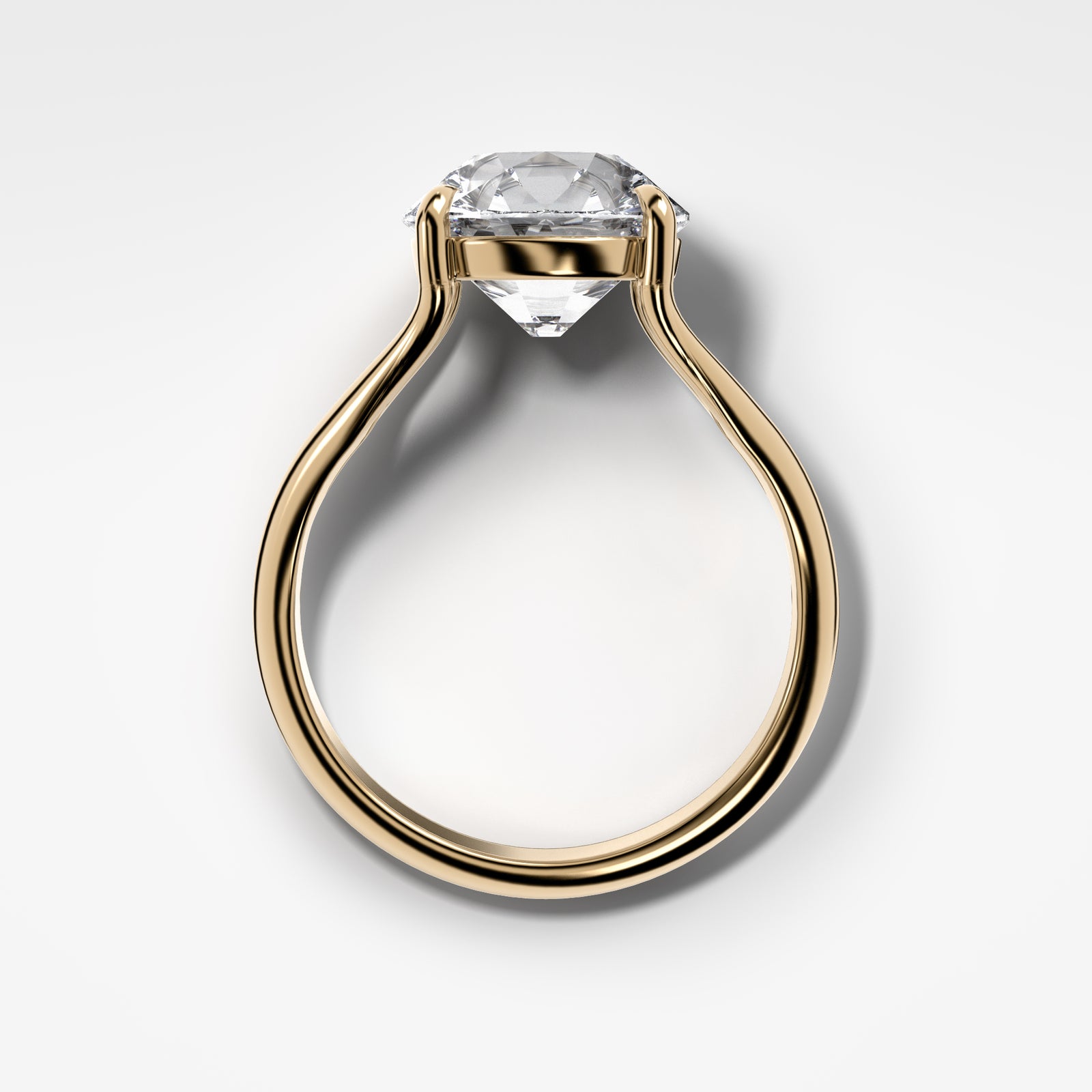 Split Shank Solitare with Old Euro Cut Engagement Good Stone Inc Yellow Gold 14k 