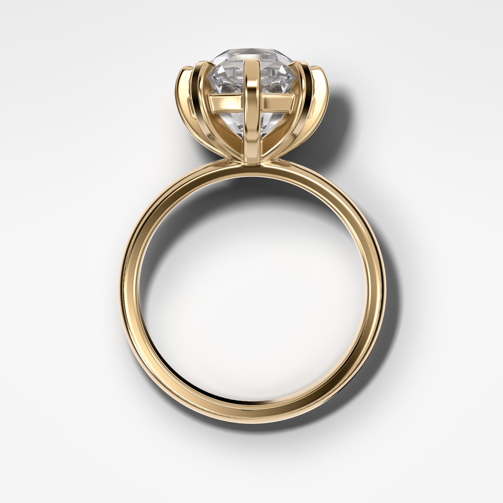 Nova Solitaire With Old Mine Cut by Good Stone in Yellow Gold