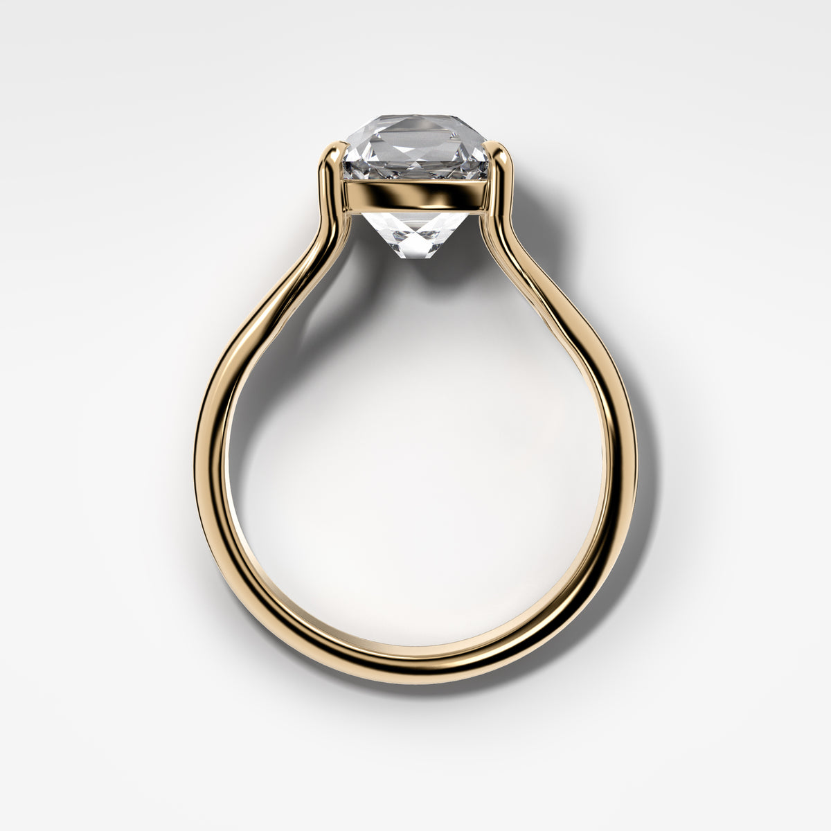 Split Shank Solitaire Engagement Ring with Old Mine Cut Diamond