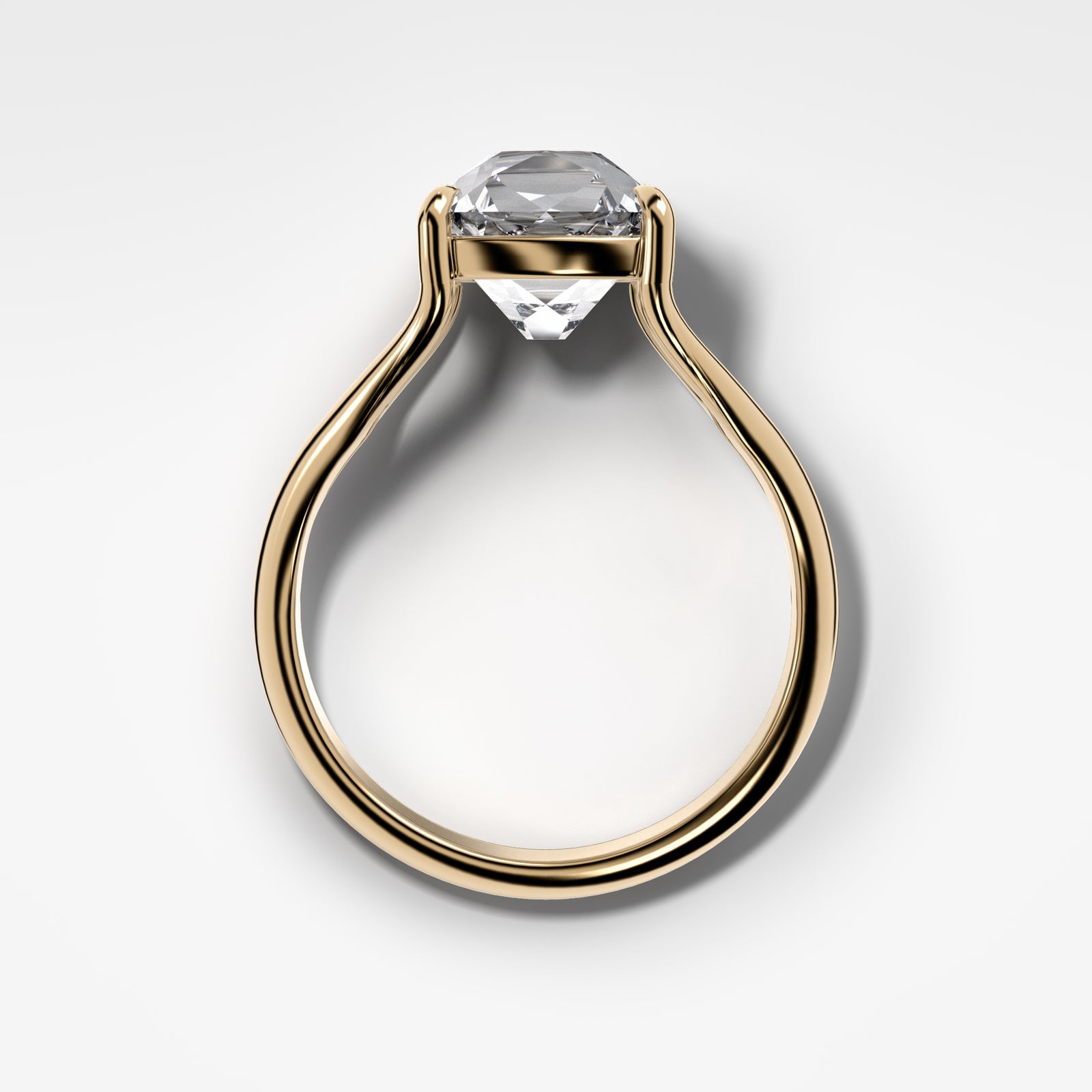 Split Shank Solitare with Old Mine Cut Engagement Good Stone Inc Yellow Gold 14k 