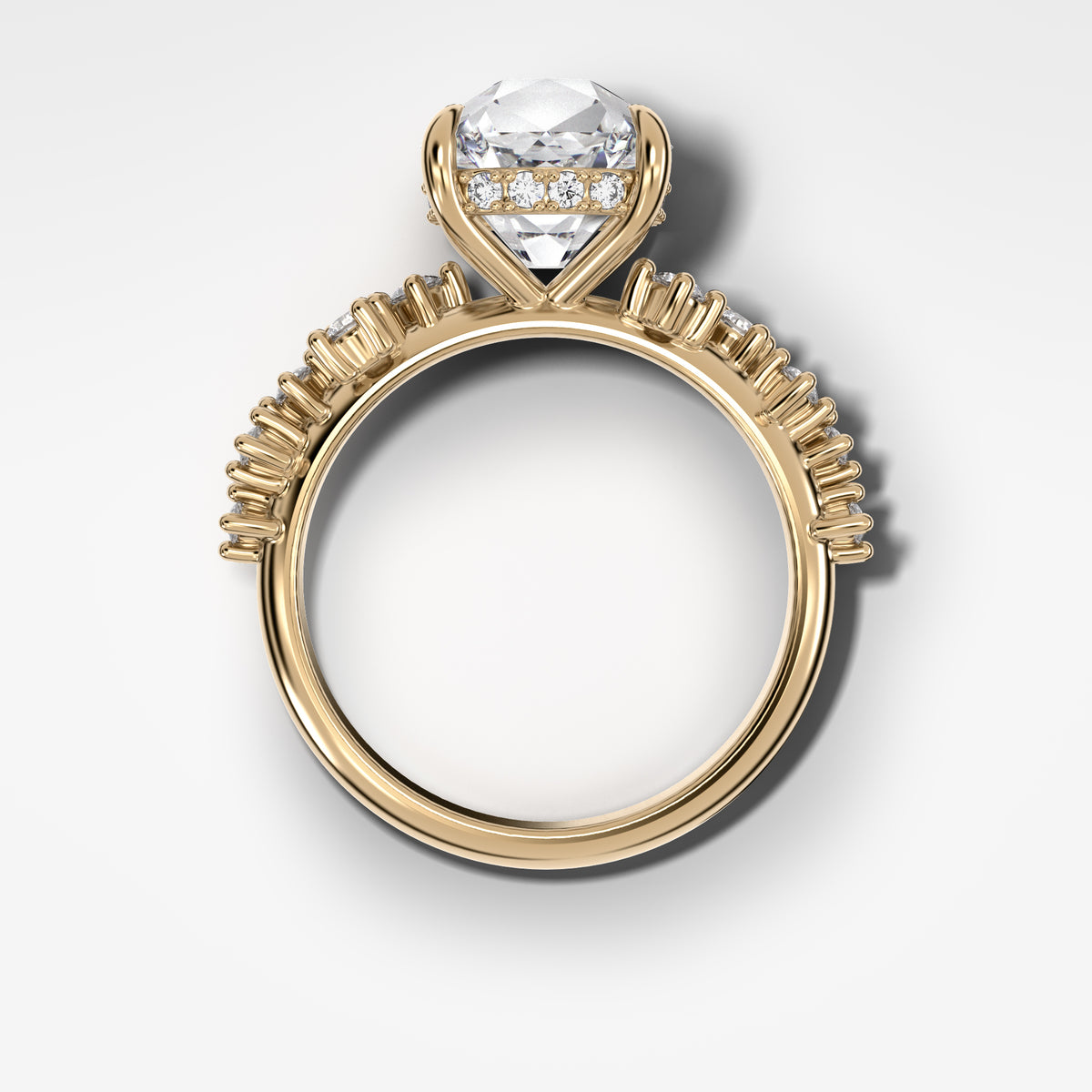 Starfire Engagement Ring with Old Mine Cut Diamond