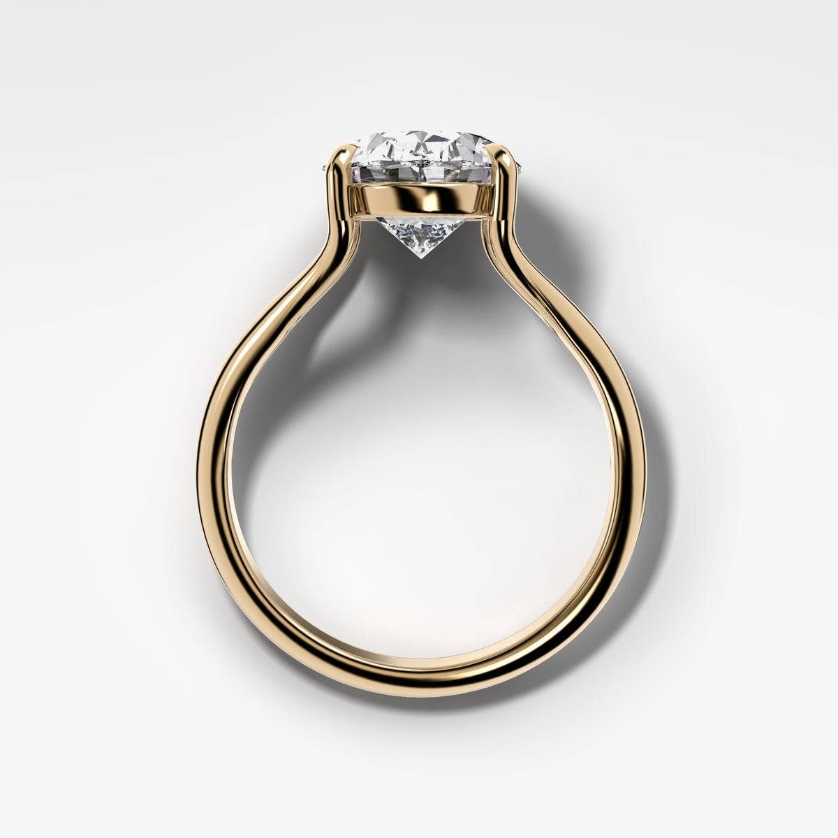 Split Shank Solitaire Engagement Ring with Oval Cut Diamond