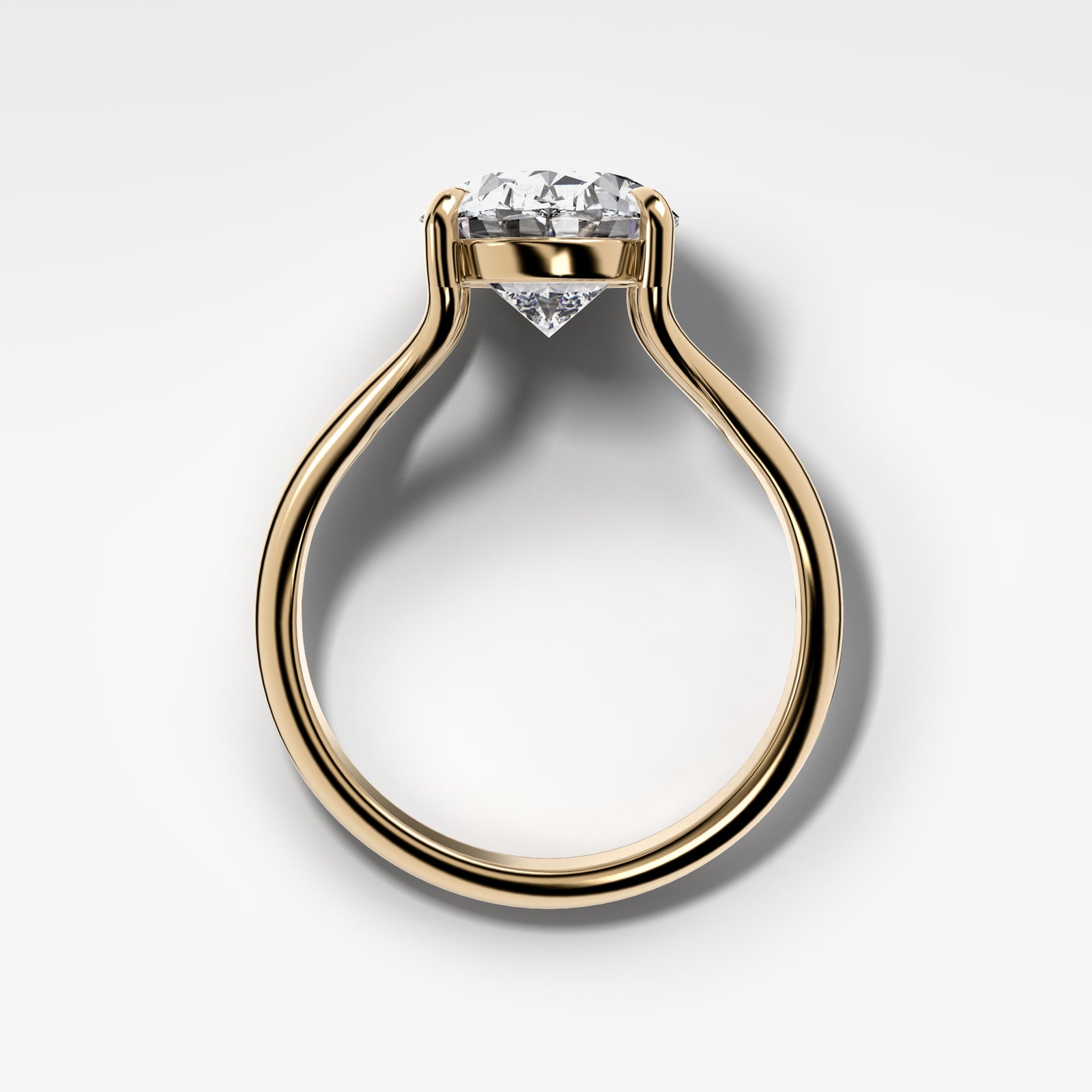 Split Shank Solitare with Oval Cut Engagement Good Stone Inc Yellow Gold 14k 