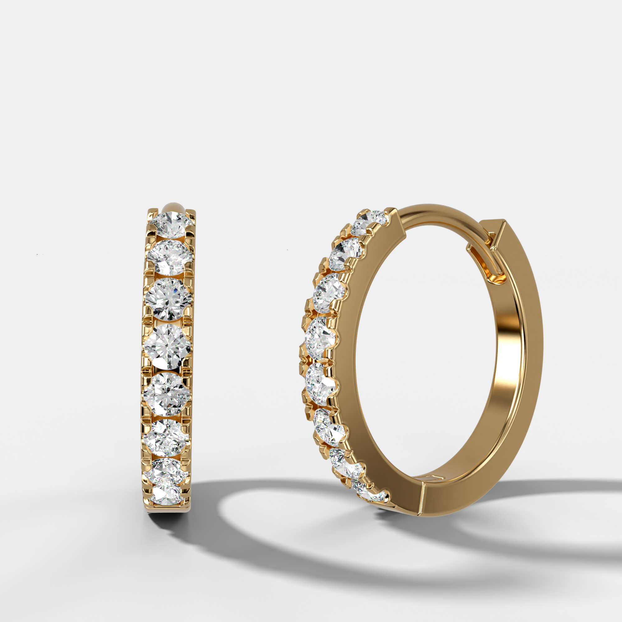 Pavé Huggie Hoop Earrings