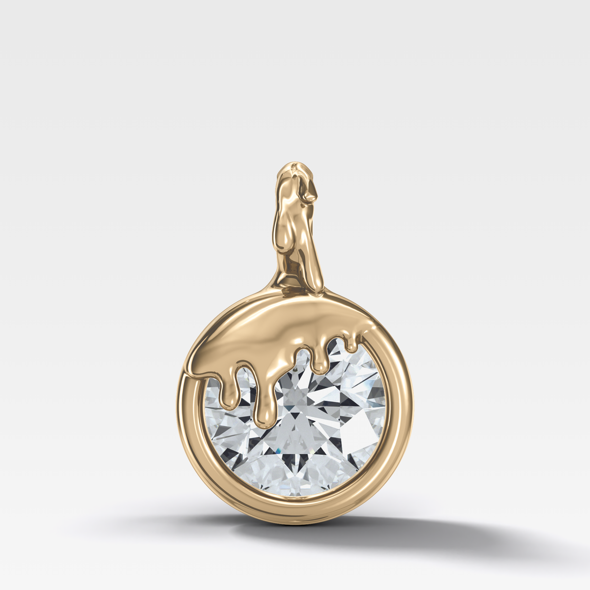 Molten Bezel Set Round Attachable Diamond Pendant