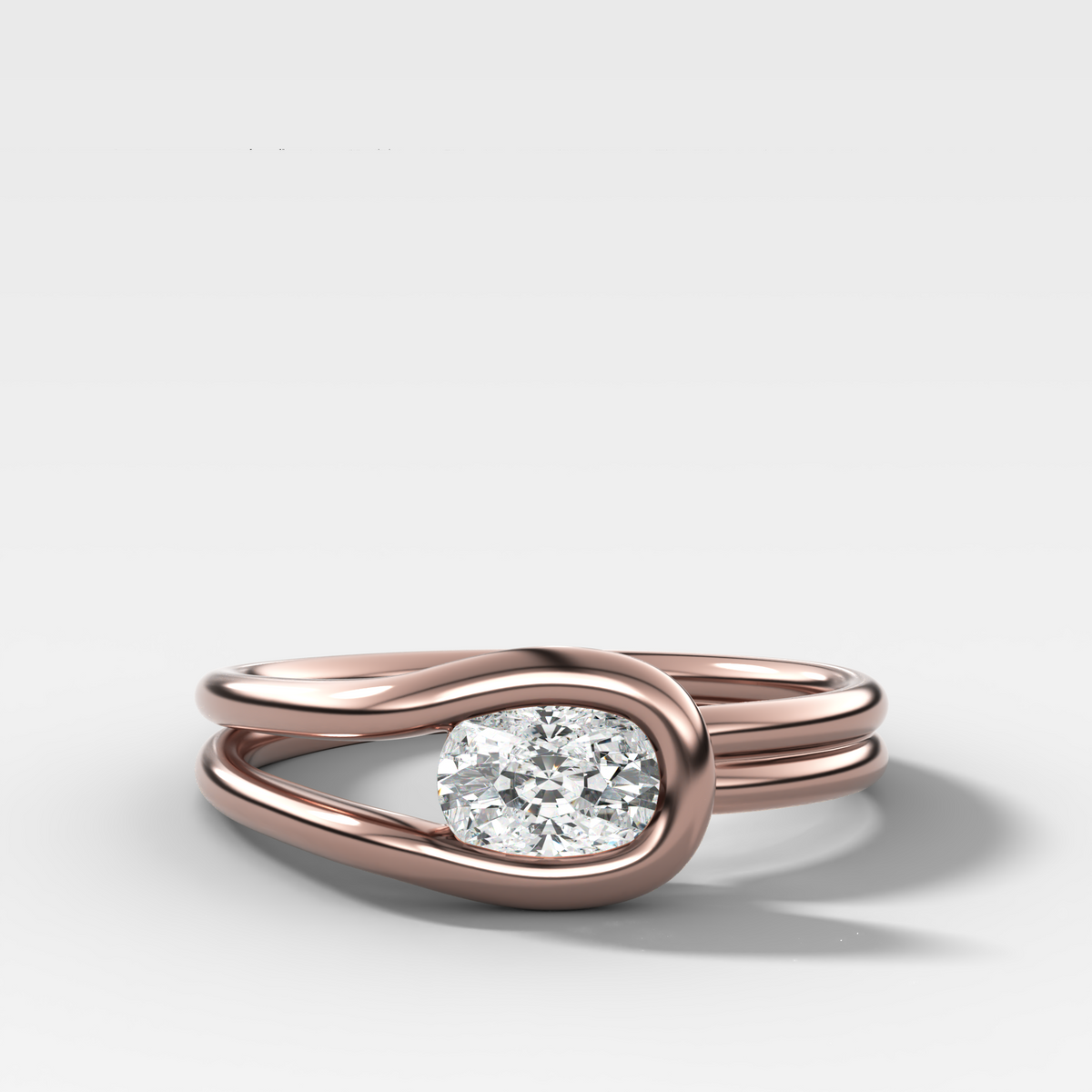 Petite Lasso Band with Elongated Cushion Cut Diamond