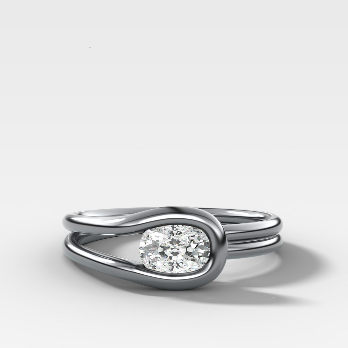 Petite Lasso Band with Elongated Cushion Cut Diamond
