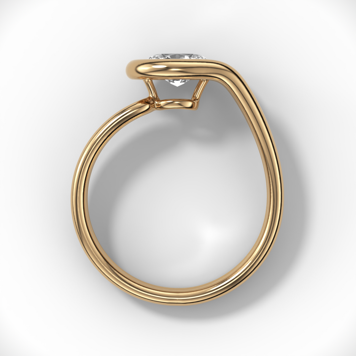 Petite Lasso Band with Oval Cut Diamond