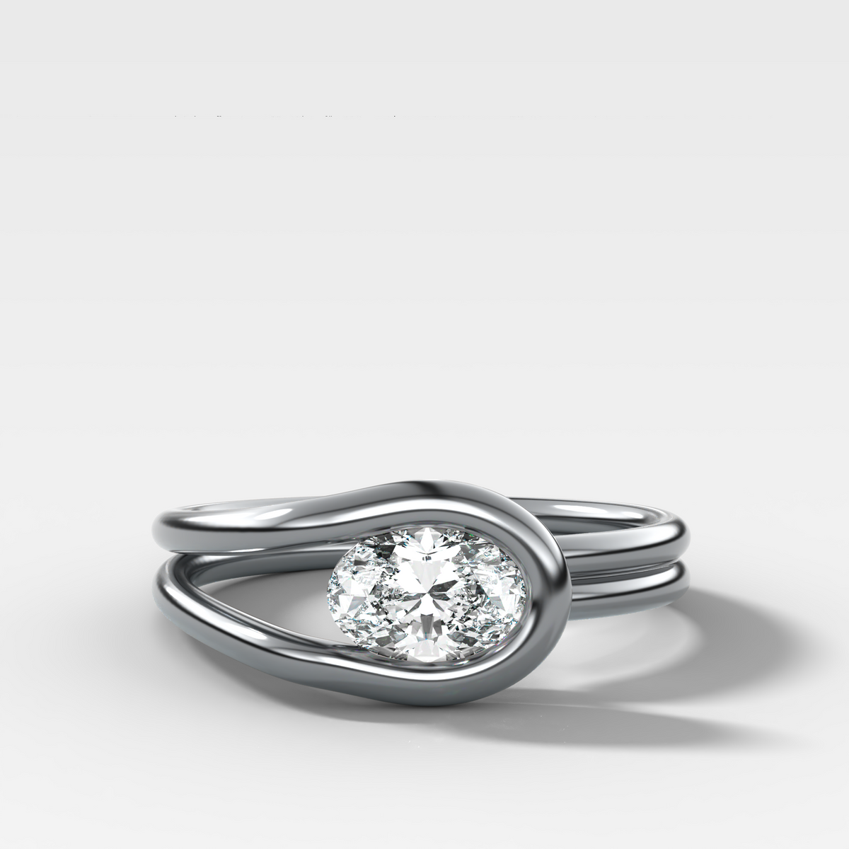 Petite Lasso Band with Oval Cut Diamond