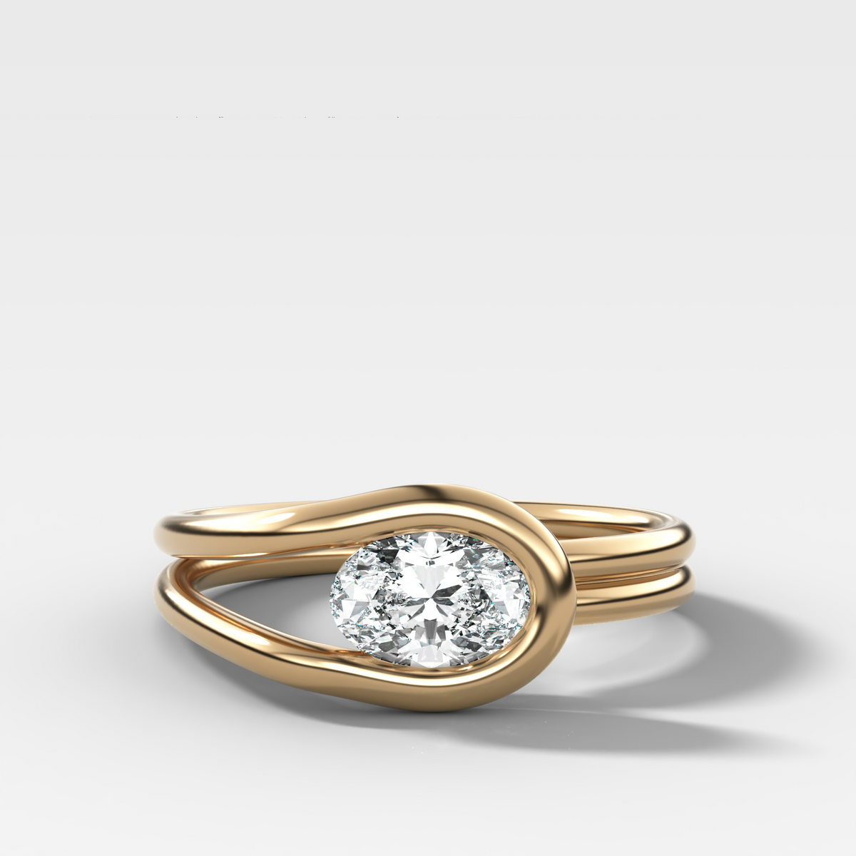 Petite Lasso Band with Oval Cut Diamond