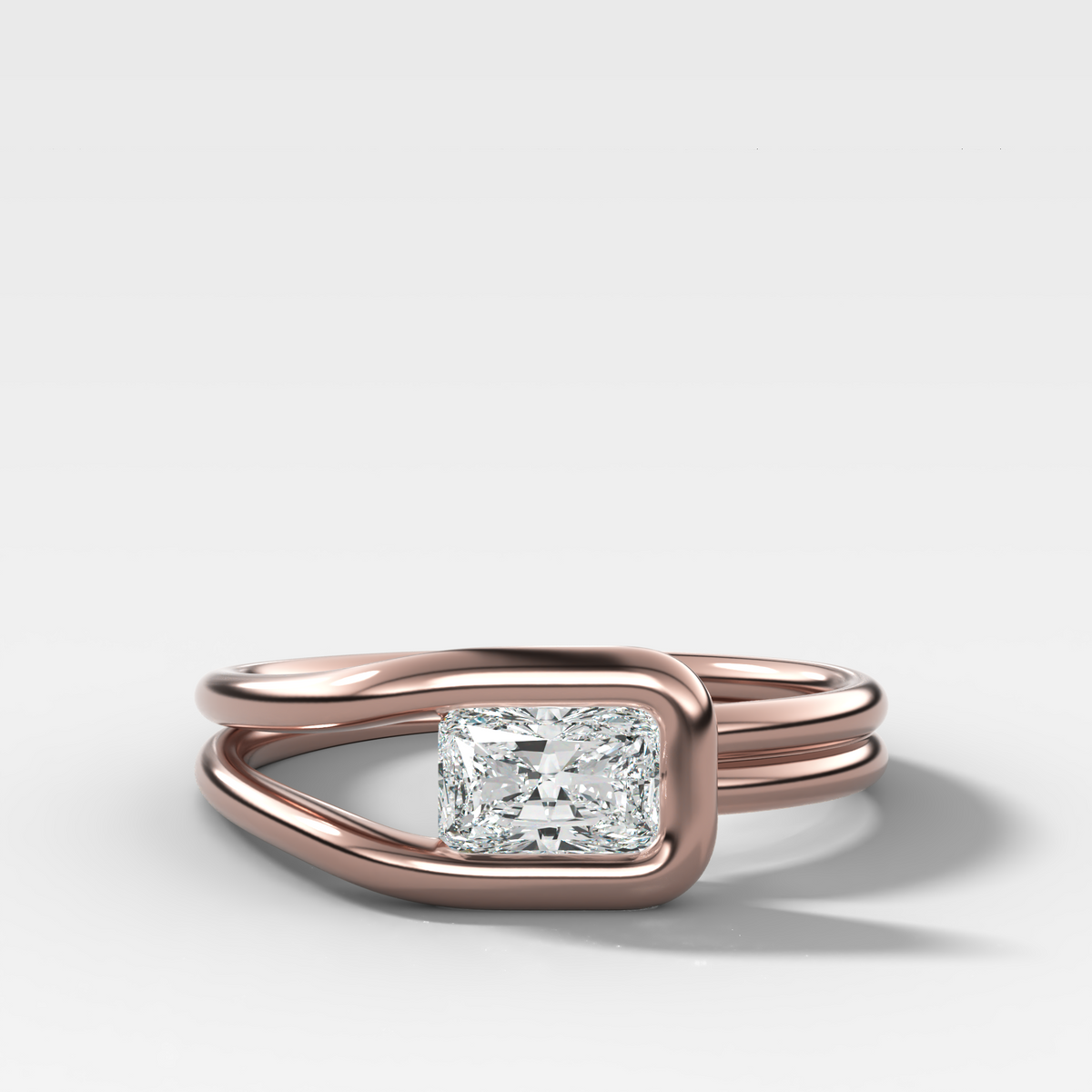 Petite Lasso Band with Elongated Radiant Cut Diamond