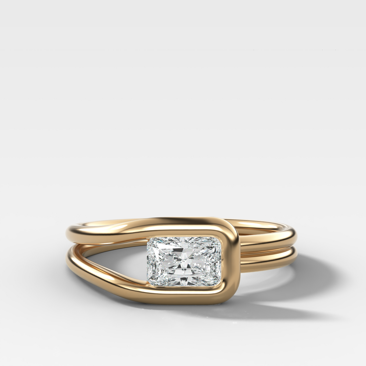 Petite Lasso Band with Elongated Radiant Cut Diamond