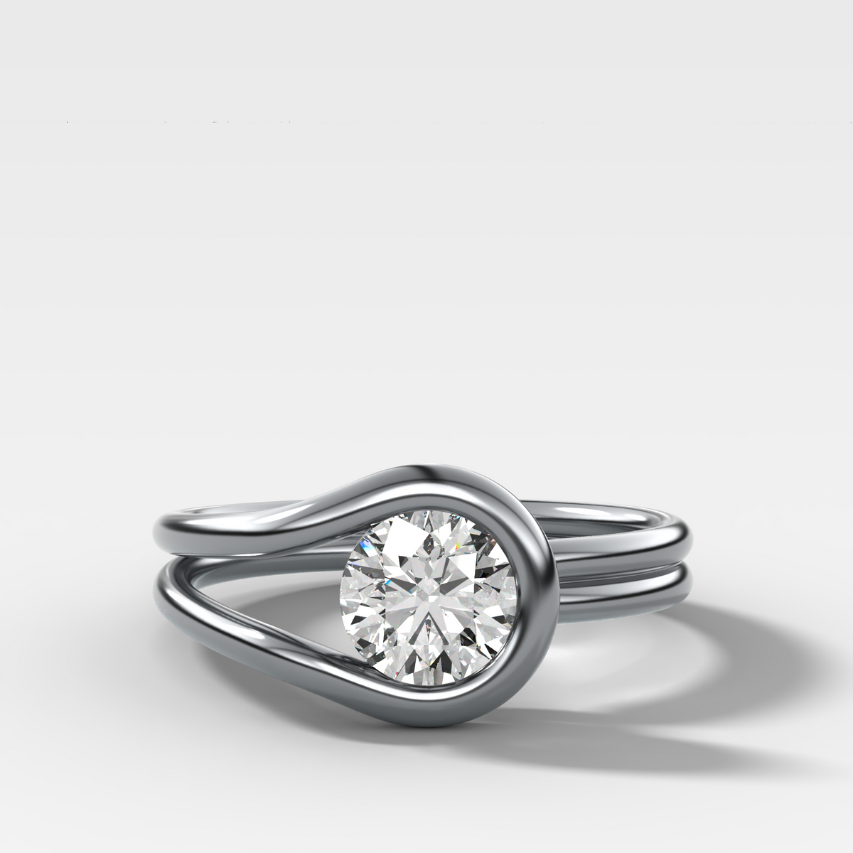 Petite Lasso Band with Round Cut Diamond