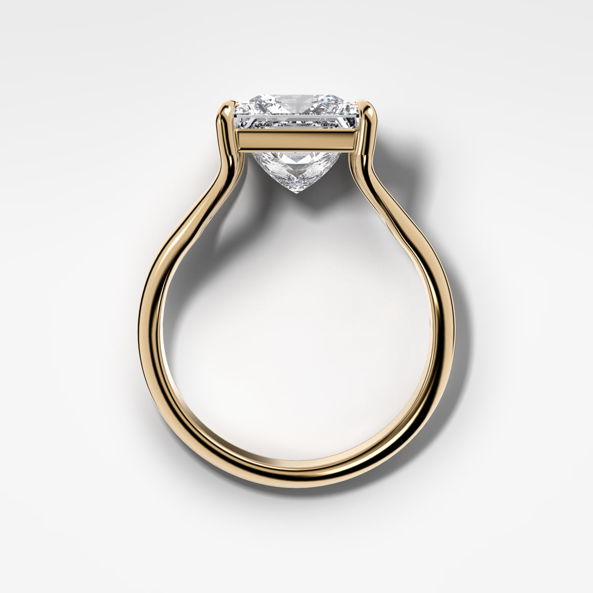 Split Shank Solitaire Engagement Ring with Princess Cut Diamond
