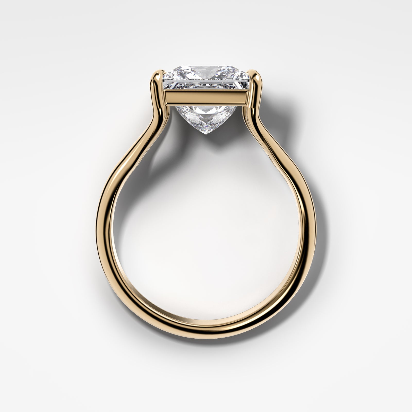 Split Shank Solitare with Princess Cut Engagement Good Stone Inc Yellow Gold 14k 