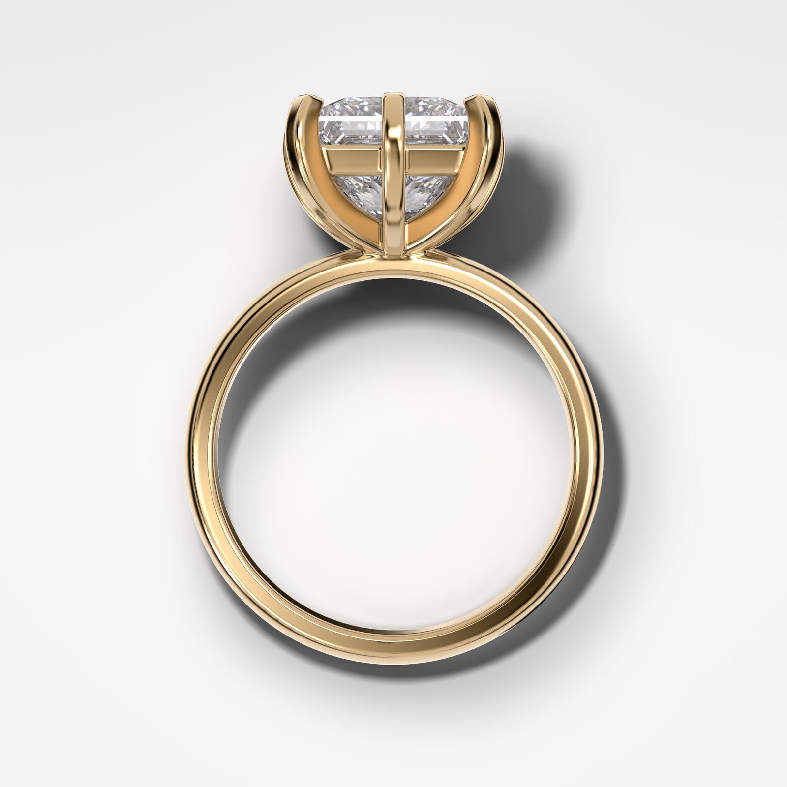 Nova Solitaire With Princess Cut by Good Stone in Yellow Gold