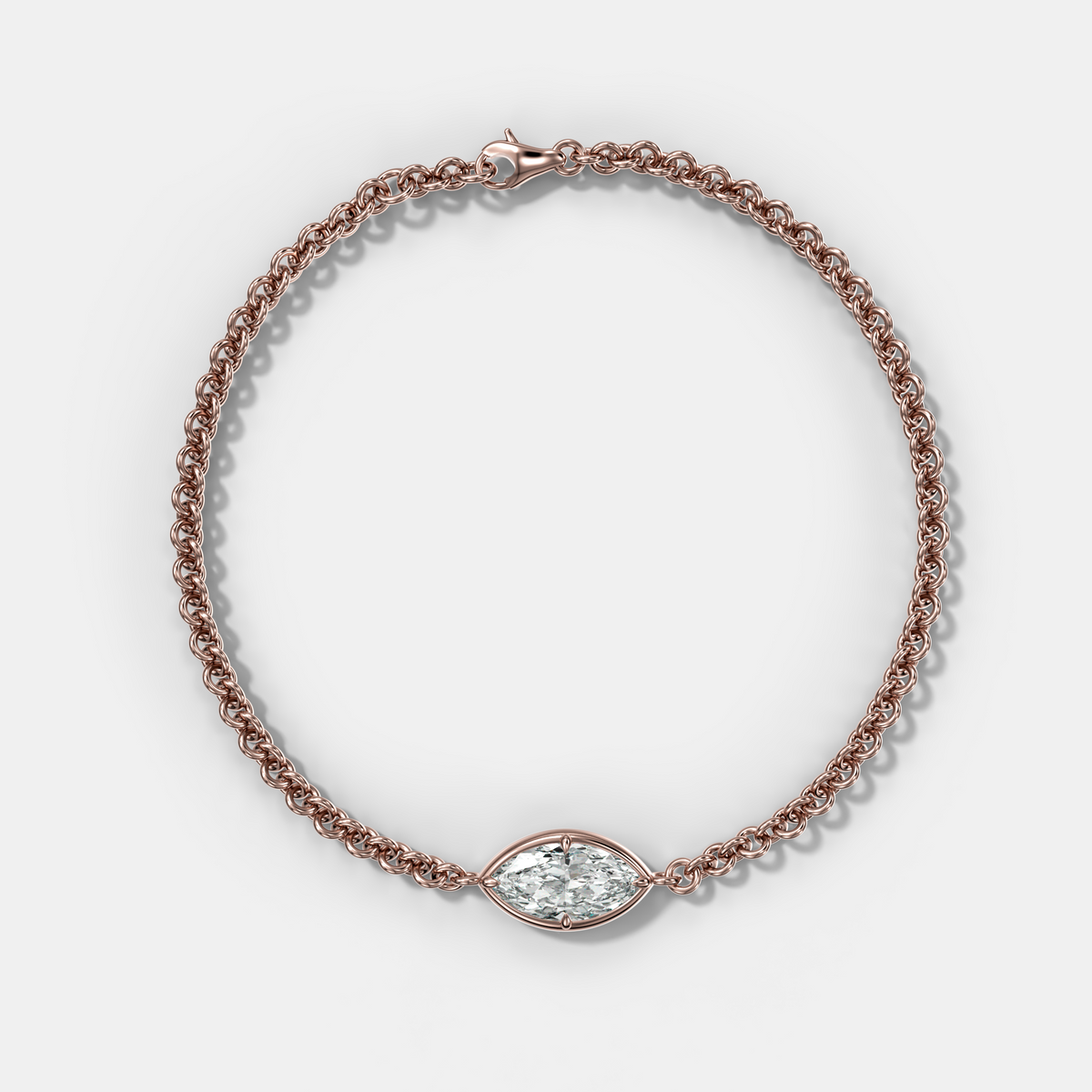 Single Club Necklace with Marquise Cut Diamond