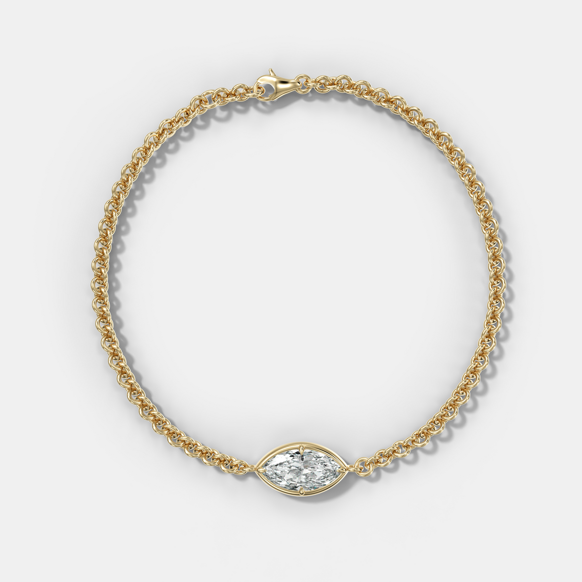 Single Club Necklace with Marquise Cut Diamond
