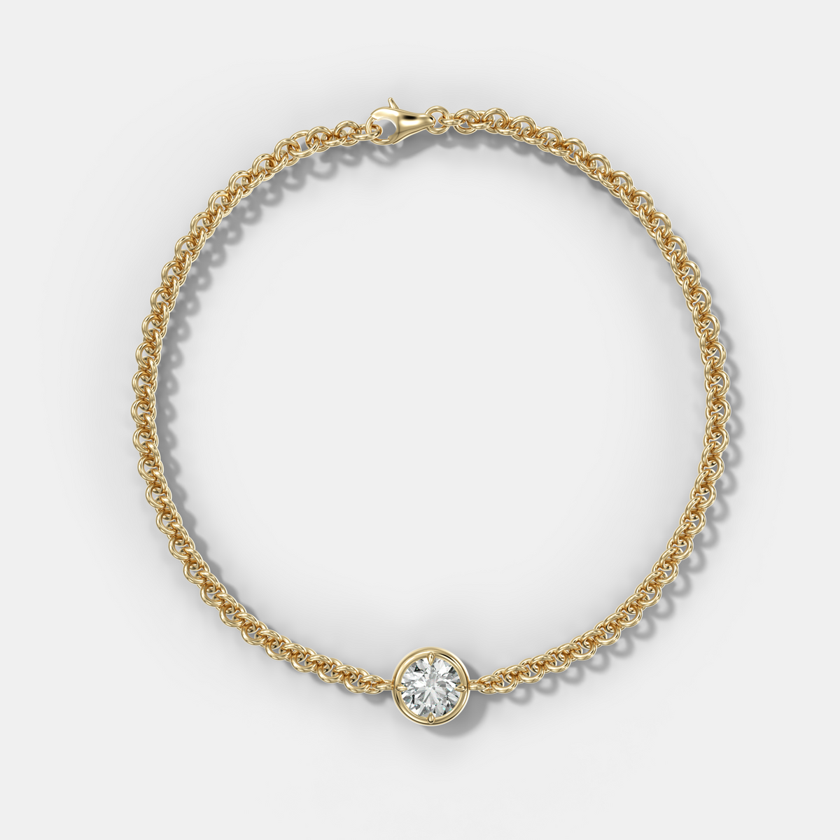 Single Club Necklace with Round Cut Diamond