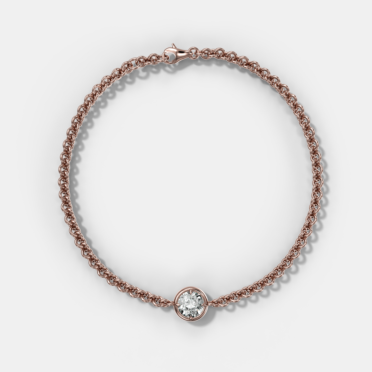 Single Club Necklace with Old Euro Cut Diamond