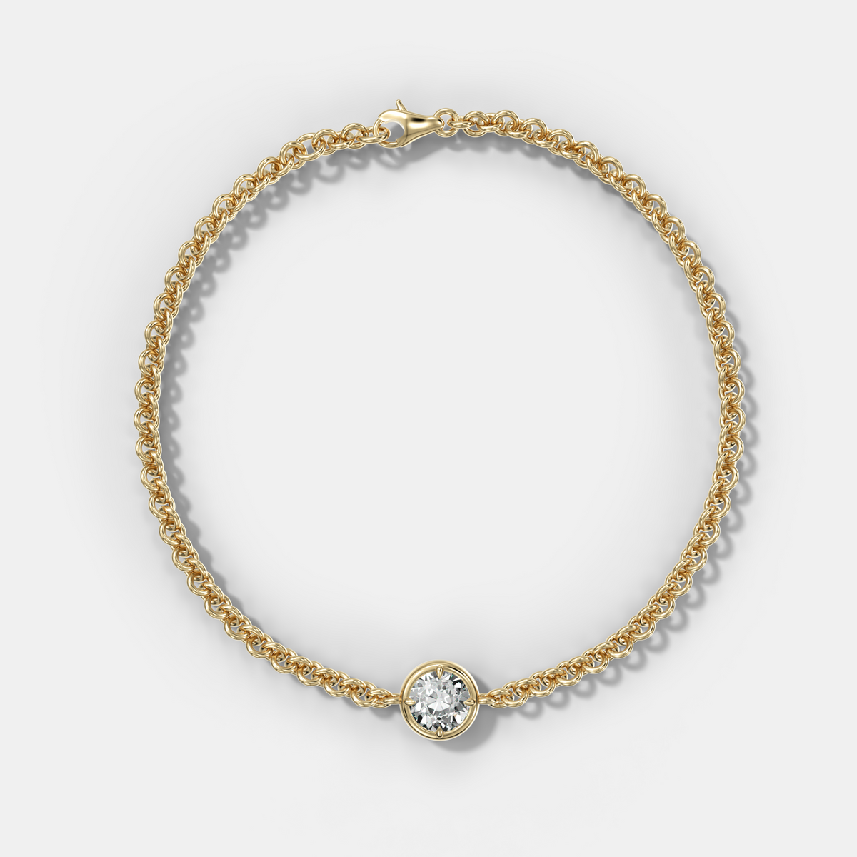 Single Club Necklace with Old Euro Cut Diamond