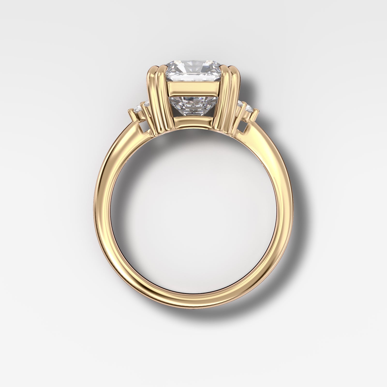 Signature Cluster Engagement Ring With Radiant Cut by Good Stone in Yellow Gold