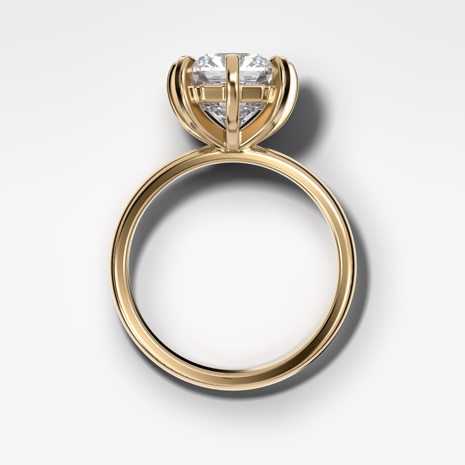 Nova Solitaire With Radiant Square Cut by Good Stone in Yellow Gold