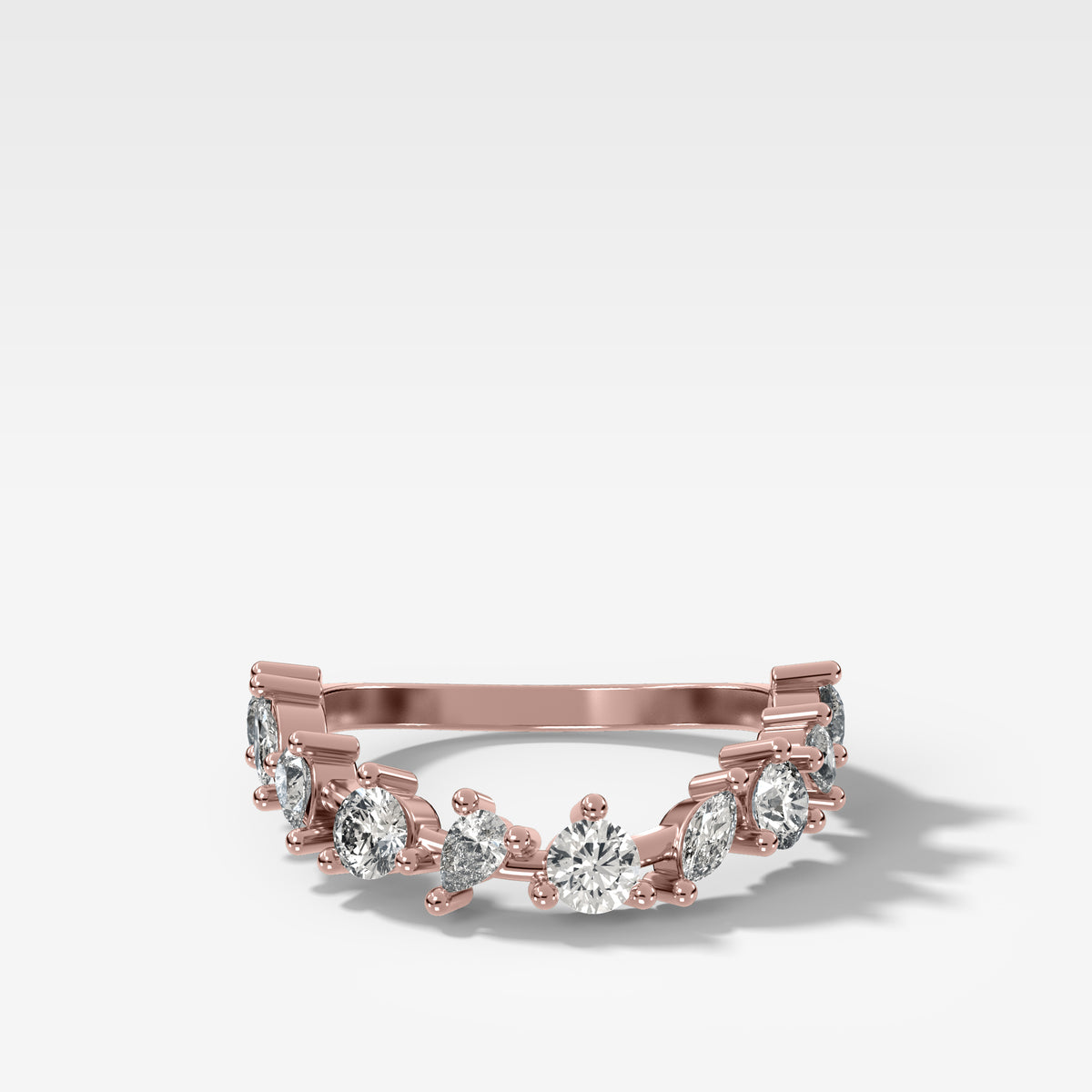 Mixed Shape Contoured Wedding Band