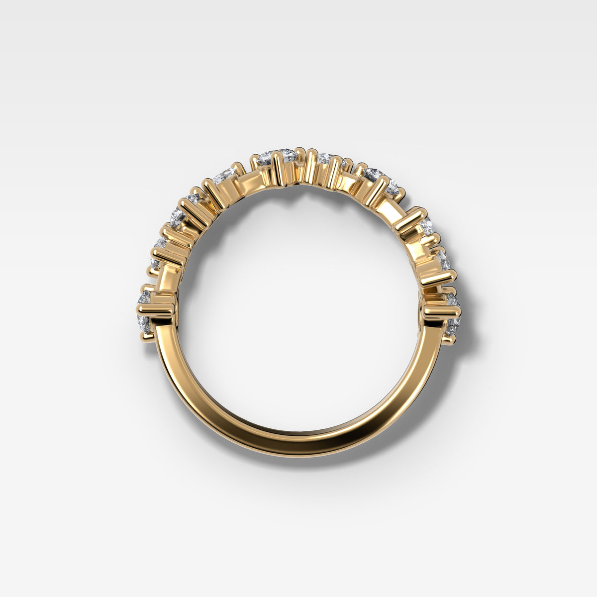 Mixed Shape Contoured Wedding Band